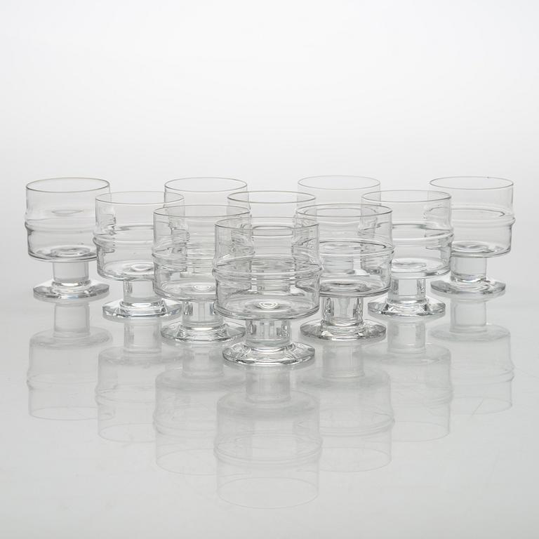 Timo Sarpaneva, set of 54 'Ripple' 2054 glasses for Iittala.