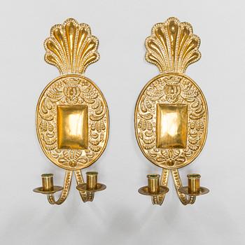 Paavo Tynell, a pair of 1930's wall sconces 'MD 9' for Taito Finland.