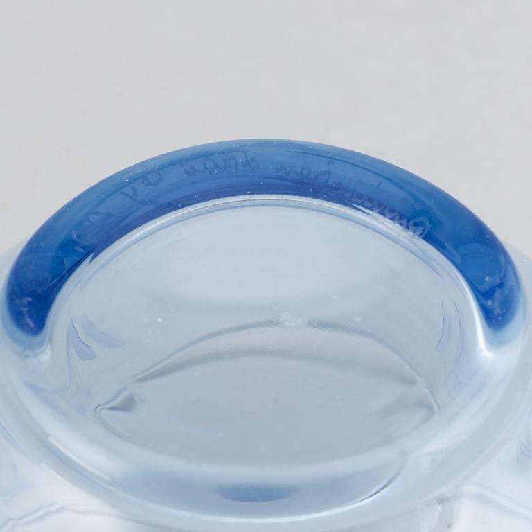 Aimo Okkolin, skål, glas, signerad Riihmäen lasi oy AO.