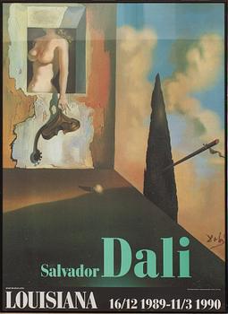 SALVADOR DALÍ, efter, utställningsaffisch. 1989-90.