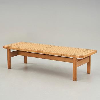 Børge Mogensen, an oak and rattan bench, Fredericia Stolefabrik, Denmark 1950's-60's.