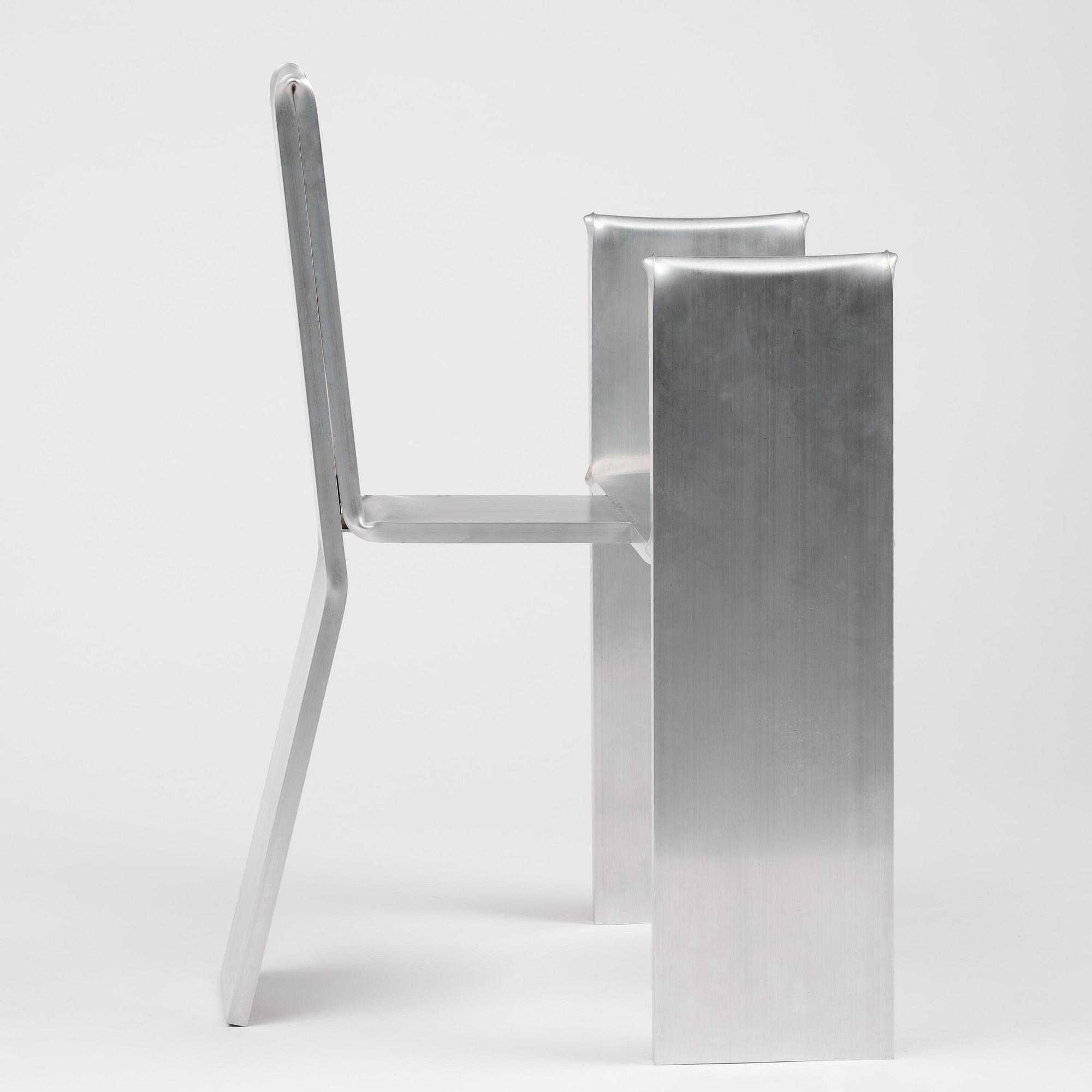David Taylor, stol, unik, "Aluminium Chair", Studio Mellösaverken, Sverige, 2025.