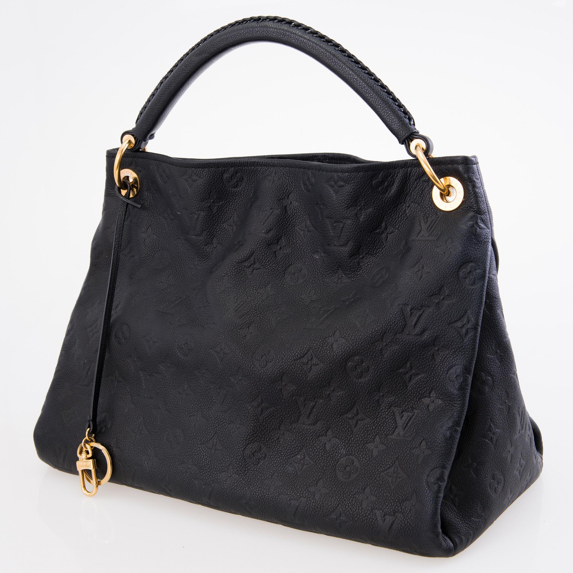 LOUIS VUITTON Black Monogram Empreinte Artsy MM Bag.
