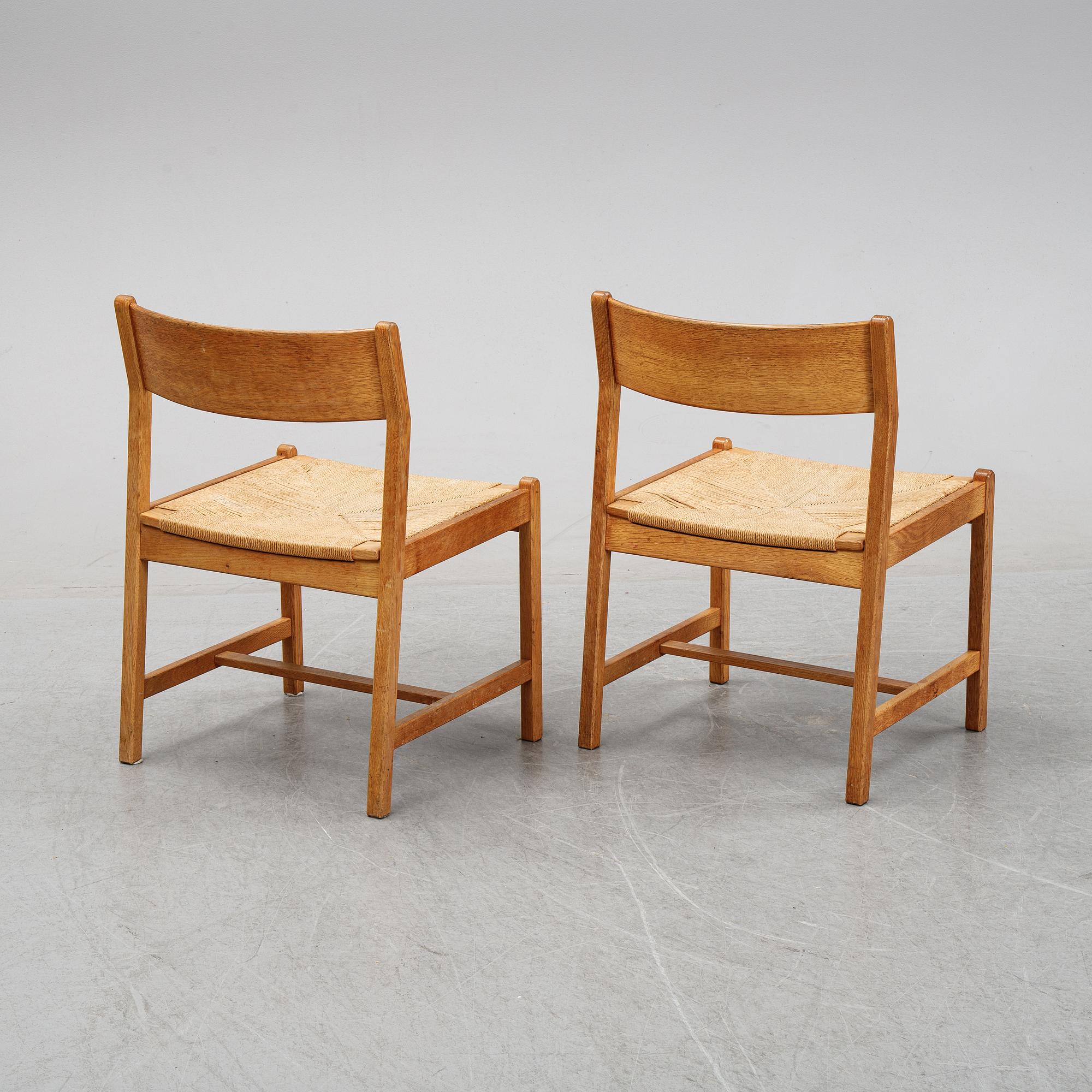 Six oak chairs by Børge Mogensen, C.M. Madsens Fabriker, Denmark.