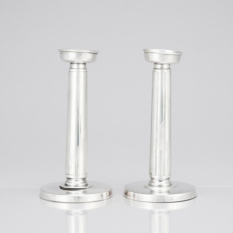 Gustaf Janson, ljusstakar, ett par, C.G Hallberg, Stockholm 1961, sterling silver.