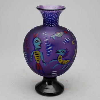 FLASKA, glas, Ulrica Hydman-Vallien, Kosta Boda.