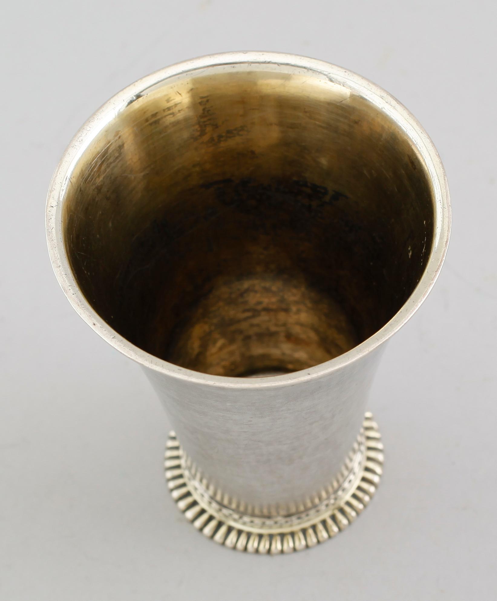 BÄGARE, silver, Lucas von der Hagen, Stockholm 1762. Vikt ca 131 gram.