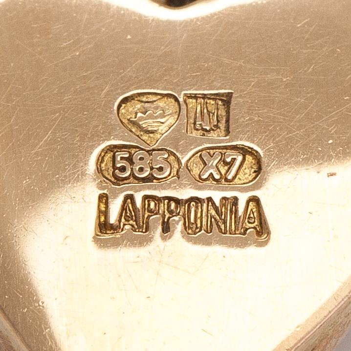 Björn Weckström, A 14K gold pendant "Heart". Lapponia 1975.