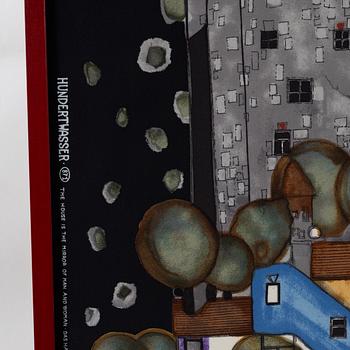 Friedensreich Hundertwasser, efter, textil, motiv 871, "Huset är människans reflektion".