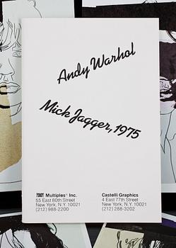 Andy Warhol (Efter), "Andy Warhol. Mick Jagger, 1975" (Announcement cards).