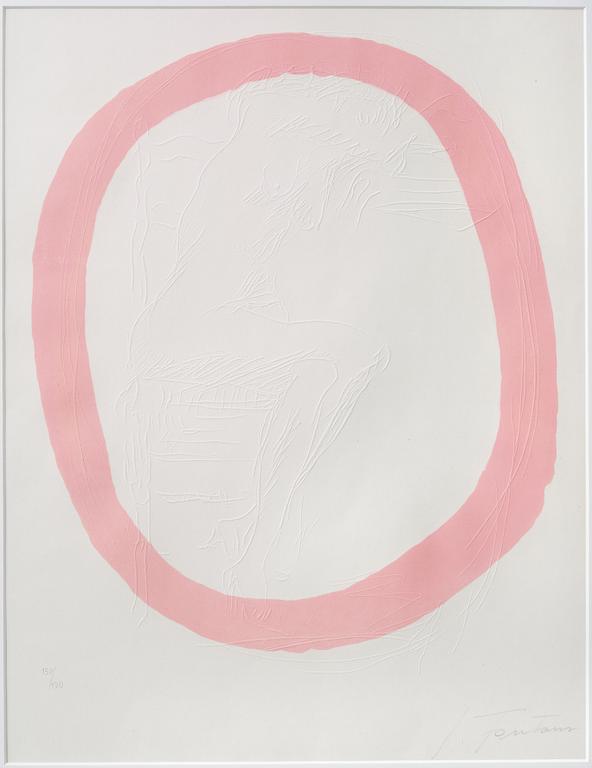 LUCIO FONTANA, colour etching with embossing, numbered 150/170.