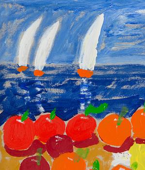 Eero von Boehm, Still life with fruit by the sea.