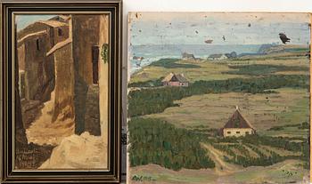 Agnes Wieslander, 2 st "Gråväder" samt gatubild från Italien.