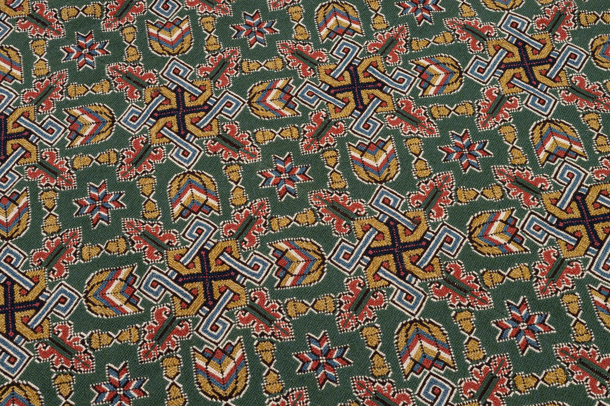 A cross-stitch embroidery bed cover, Scania c.. 188 x 160 cm, Scania, around 1900.