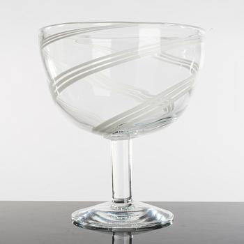 HEIKKI ORVOLA, two bowls, glass, signed, Nuutajärvi, Notsjö, Finland.