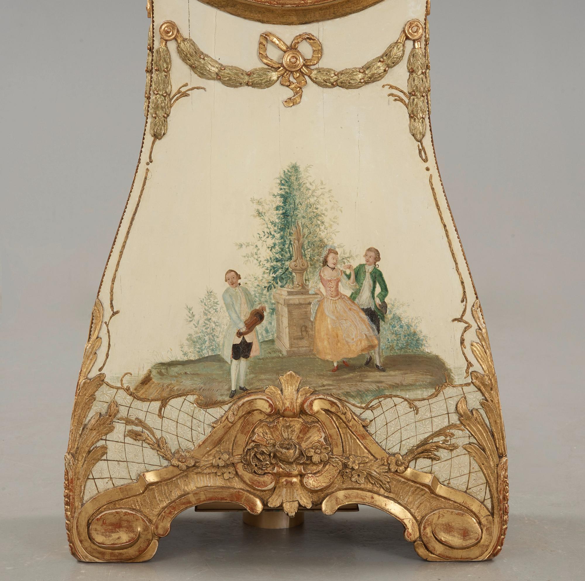 A Swedish Transition Rococo/Gustavian 18th century longcase clock.