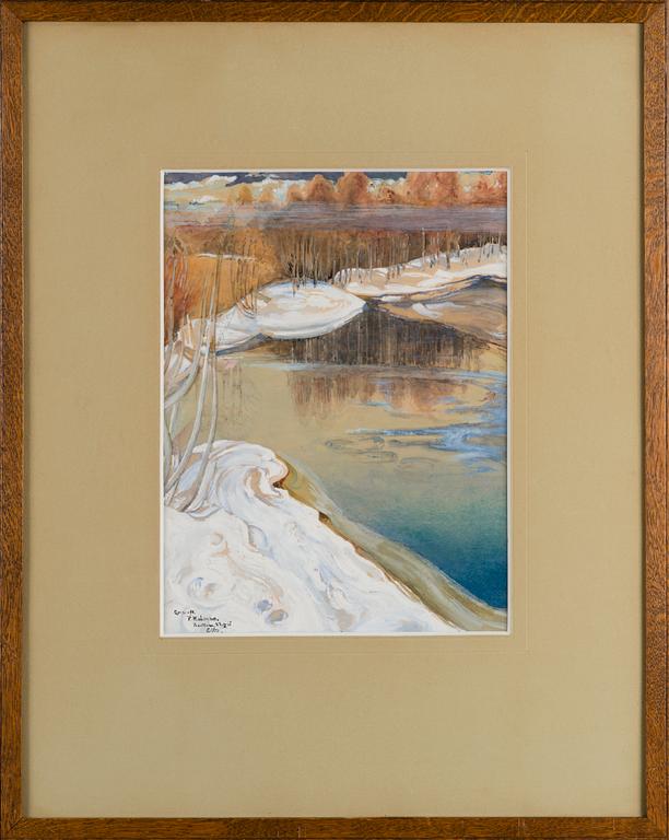 ERNST G. HEDMAN, mixed media, signed copy after Pekka Halonen 23 II -11 Ernst G. Hedman.