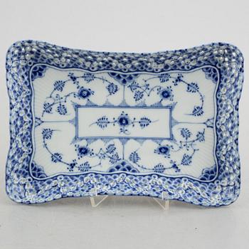 A 'Blue Fluted Full Lace'/'Musselmalet' porcelain dish, Royal Copenhagen, model 1122, 1965.