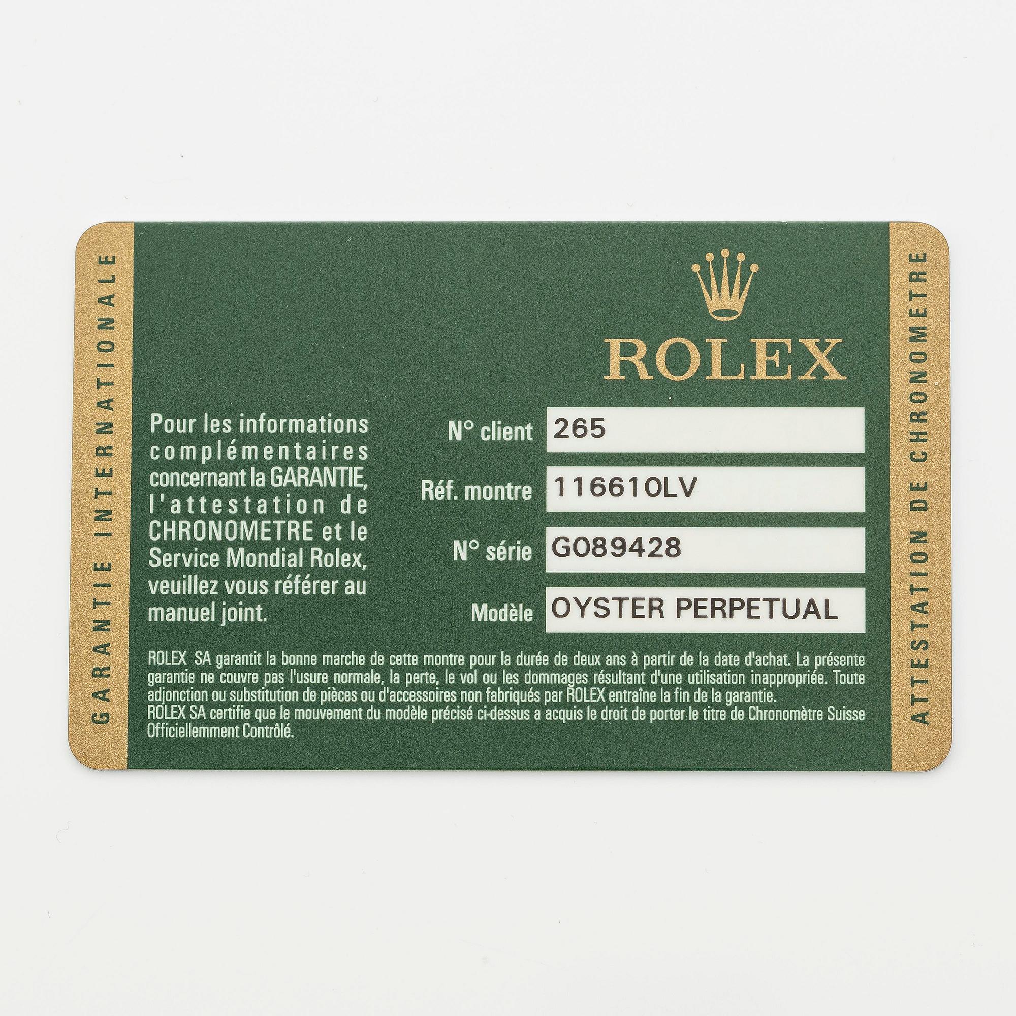 Rolex, Submariner, ”Hulk”, "First Year Edt", "Mark 1 Dial", ca 2010.