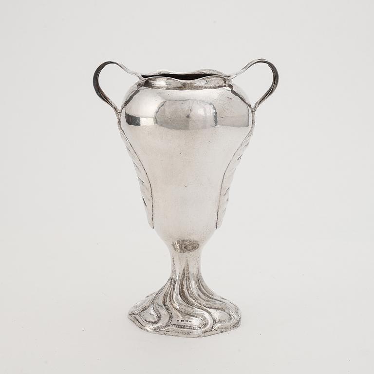 A Swedish Art Nouveau Silver Cup Shaped Vase, mark of Anders Nilsson, Lund 1906.