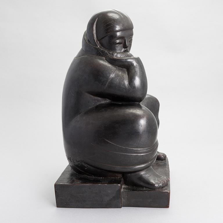 Carl Wilhelms, a bronze sculpture, signed and dated-46.