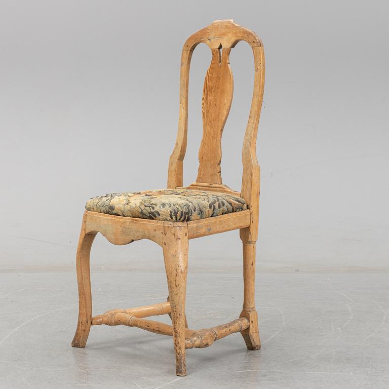 Stol, rokoko, provinsarbete, 1700-talets mitt.
