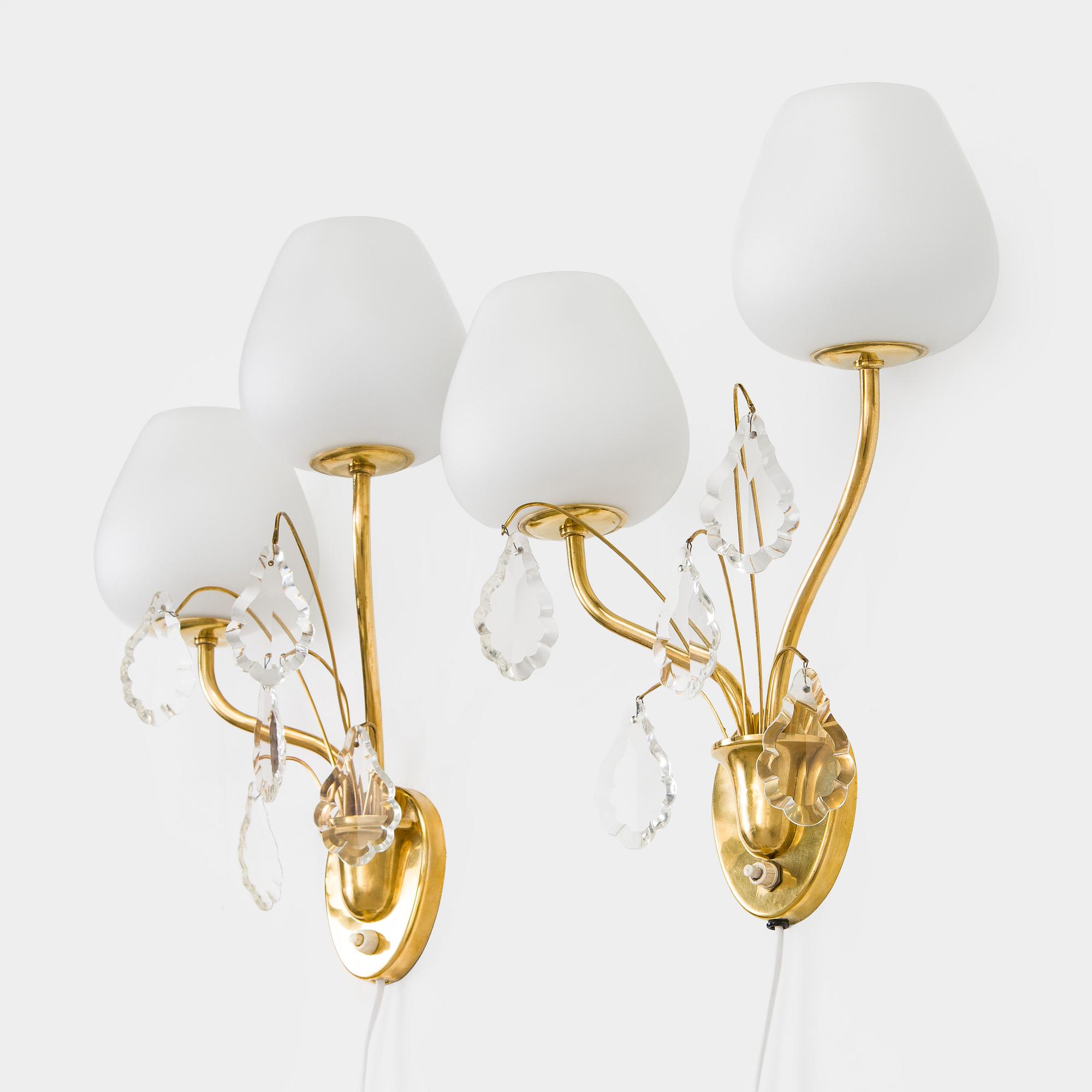 A pair of mid-20th century wall lights, Valinte, Finland.