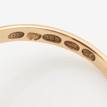 Ring 14K gold with brown stone. Oskar Lindroos, Helsinki 1947.