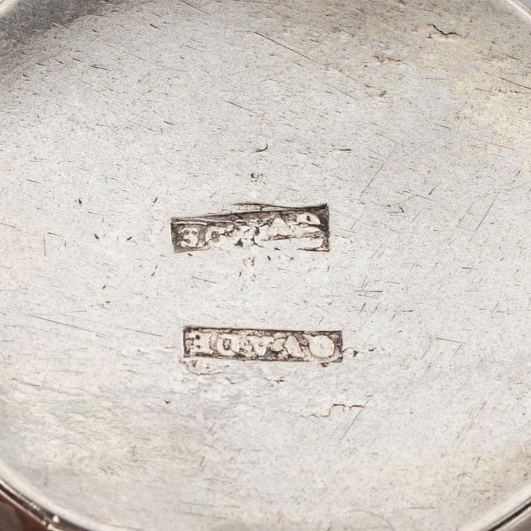 Two silver boxes, AI Lignell, Sundsvall, Sweden circa 1820 and PO Quade, Maribo, Denmark 1840-96.