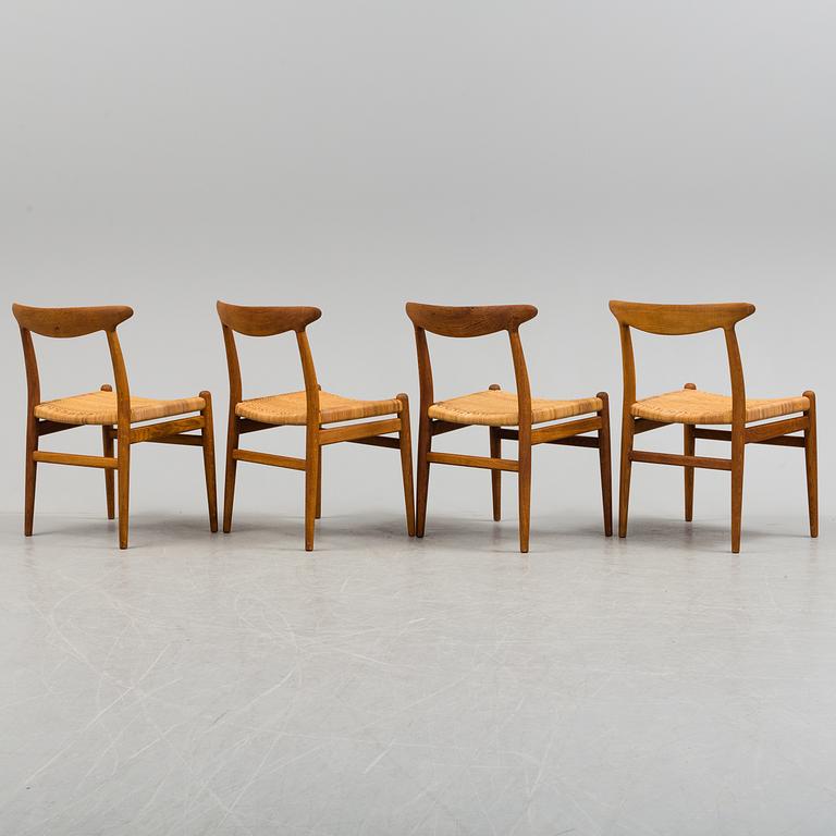 HANS J WEGNER, stolar, 4 st, "W2" Carl Madsens fabriker Haarby Danmark 1950/60-tal.