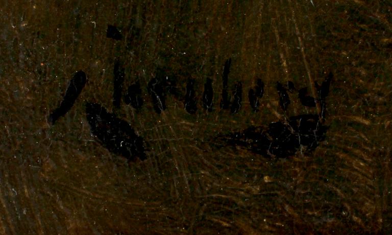 AUGUST JERNBERG, olja på pannå, sign.