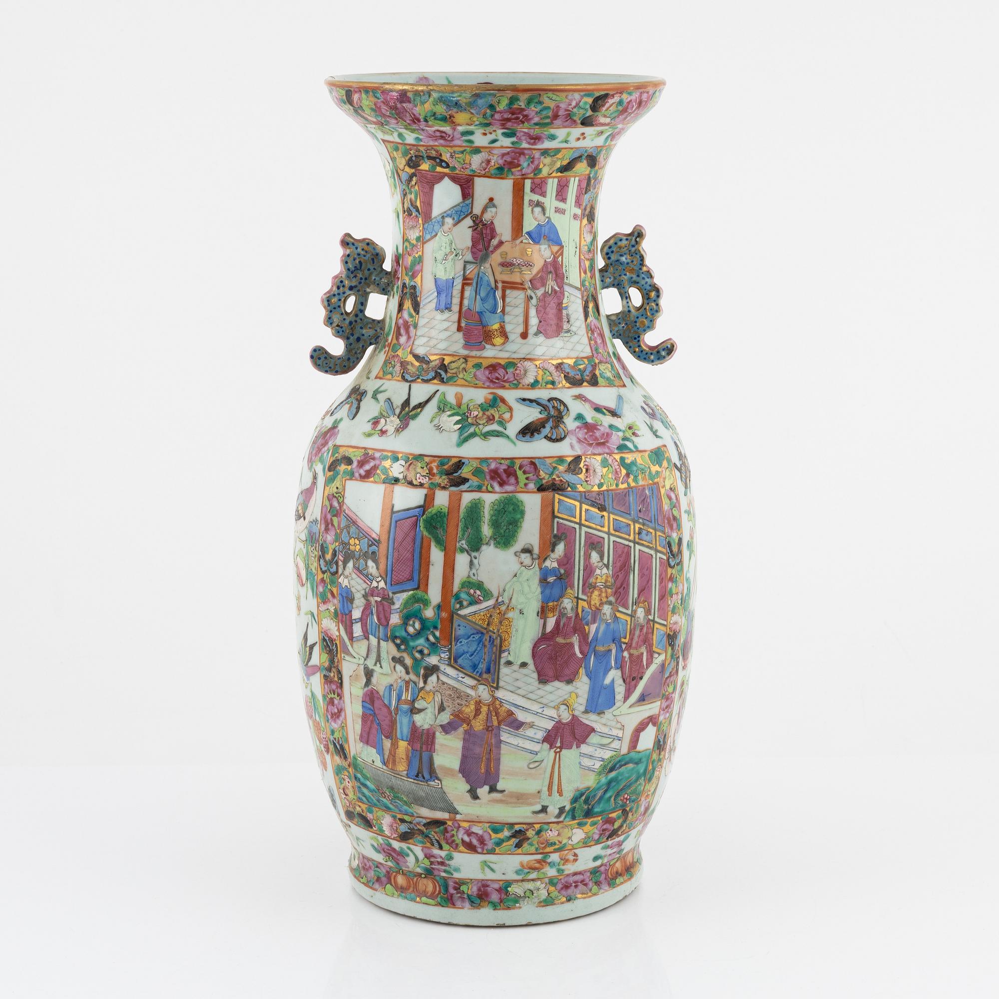 Vas, porslin, Kina, Kanton, 1800-tal.