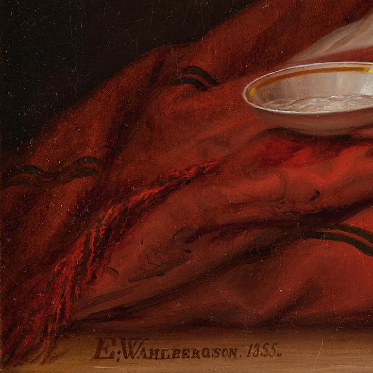 Erik Wahlbergson, Girl blowing soap bubbles.