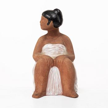 Mari Simmulson, an earthenware figurin, 'Badflicka' (bathing girl), Upsala-Ekeby, Sweden, 1960's.