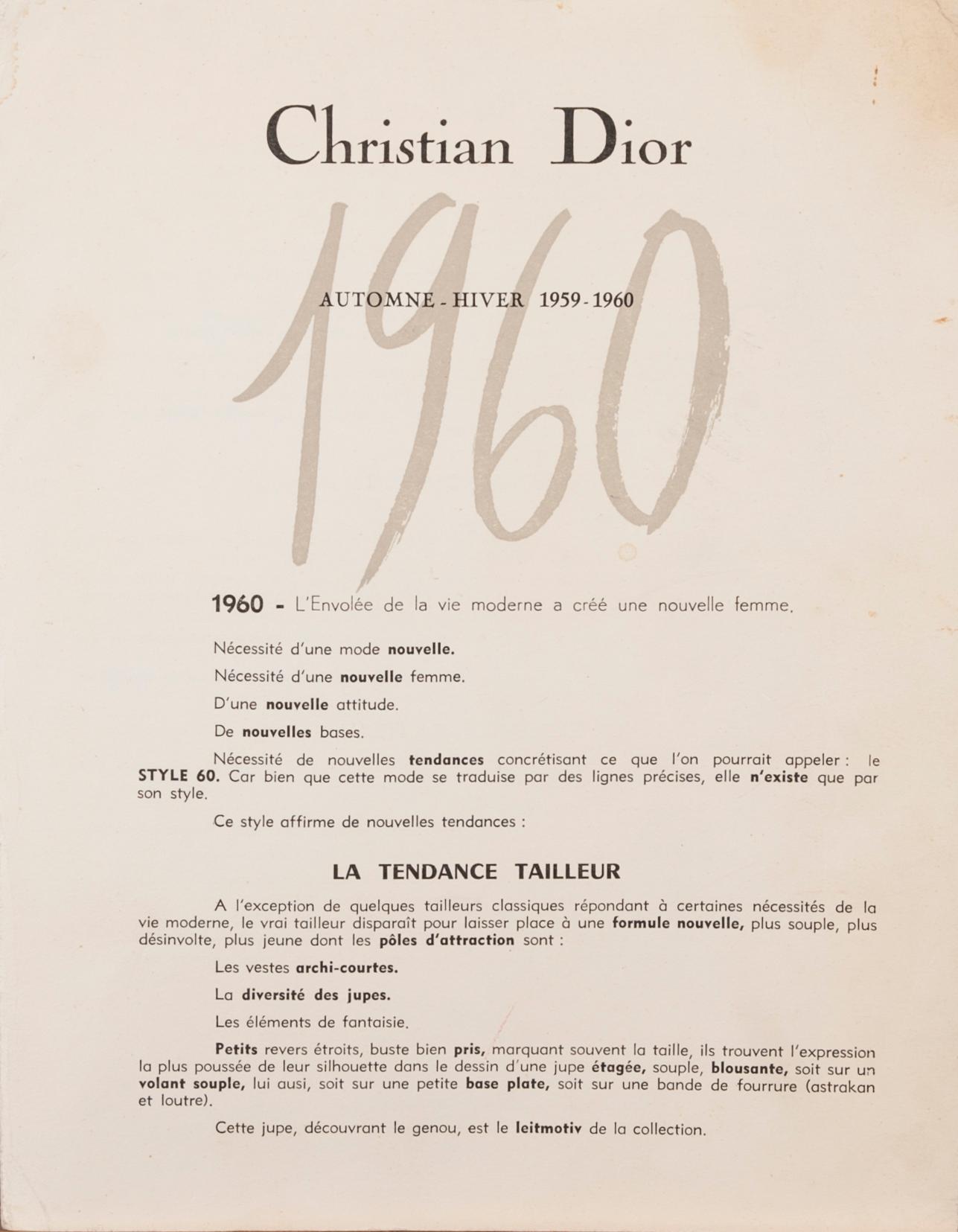 MODEFOTOGRAFIER, 7 st, Ateljé Uggla, Stockholm, och CATWALK-PROGRAMBLAD, Dior 1959-60.