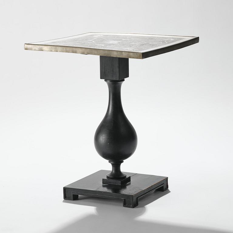 Anna Petrus, a pewter top tray table on a base by Uno Åhrén, executed in her studio, Stockholm, ca 1922-25.