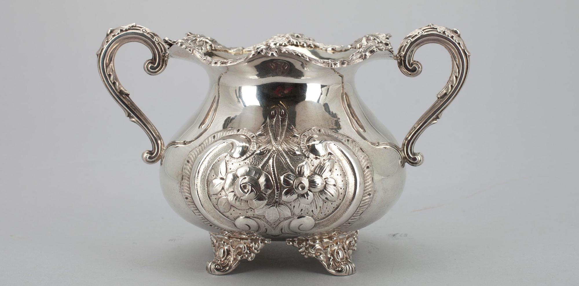SOCKERSKÅL, silver, GAB Stockholm 1915. Vikt ca 385,5 g.