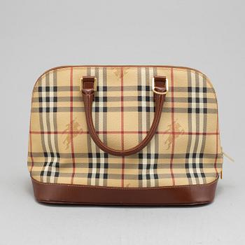 Burberry, a handbag and wallet.