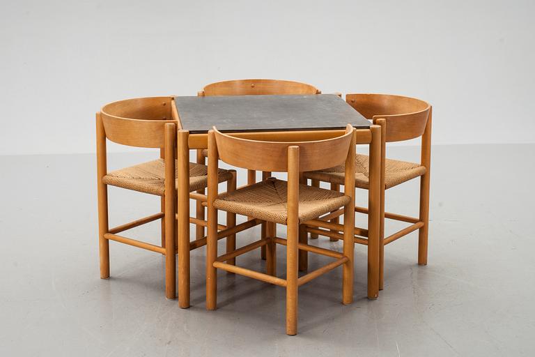 MATBORD, STOLAR, 4 st, Mogens Lassen för Fritz Hansen, Danmark, formgivna 1964-65.