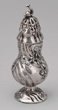 PARTI SILVER, 12 delar, bl a en mindre bricka GEWE, Malmö, 1961. Totalvikt ca 600 gram.