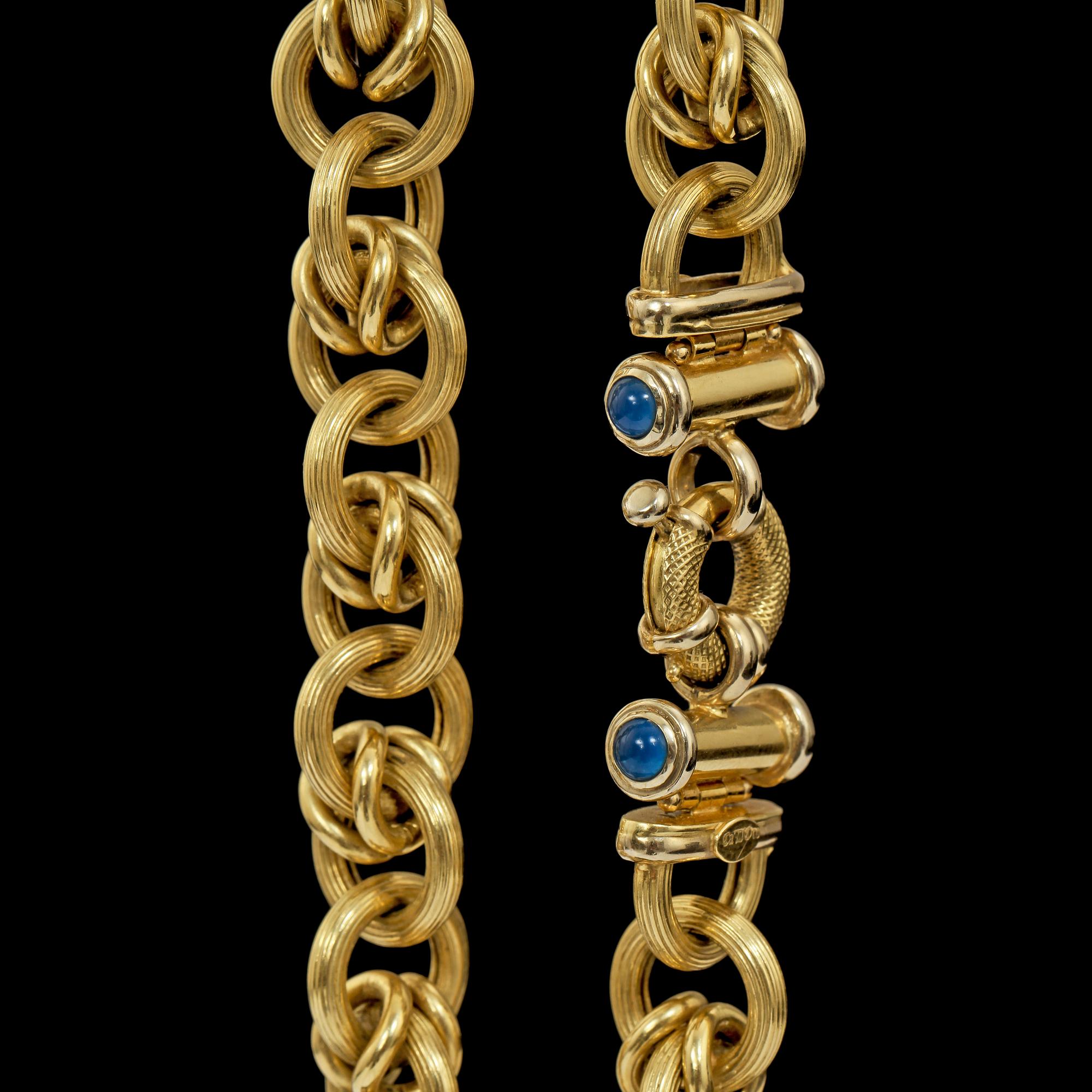 COLLIER, 18k guld, Vicenza, Italien, 1900-talets sista kvartal. Vikt 64 g.