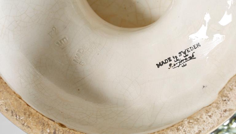 A majolica pot with handles, made by Rörstrand, around year 1900.