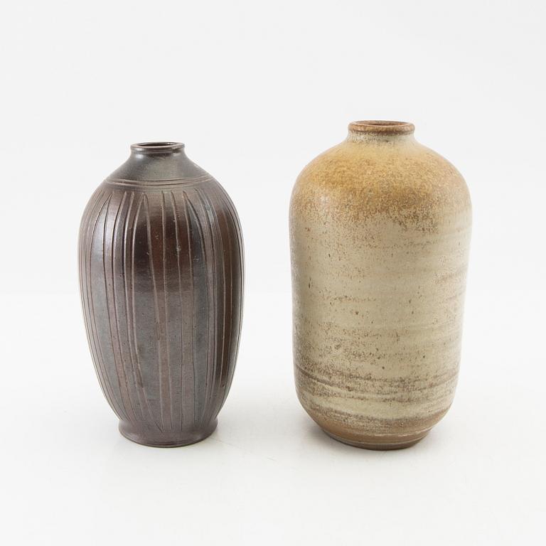 Arthur Andersson vaser 8 st Wallåkra 1900-talets mitt stengods.