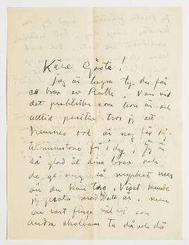 LETTERS, 2, from Carl and Ruth Kylberg in Stockholm to GAN (Gösta Adrian-Nilsson) in Lund. Undated.