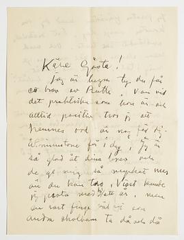 BREV, 2 st, från Carl respektive Ruth Kylberg till GAN (Gösta Adrian-Nilsson) i Lund. Odaterade. Trol. skrivna 1925-31.