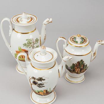 A French part coffee and tea service, empire, early 19th century (18 pieces).