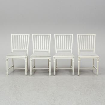 Four gustavian style chairs, late 20th century.