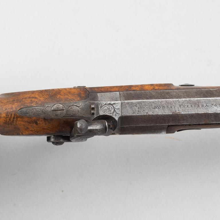 Percussion pistol, Robert Wheeler & Son, Birmingham, 1830s/40s.