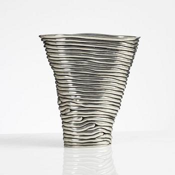 Annika Jarring, a pewter vase, "Randig", Svenskt Tenn, Stockholm 2009.