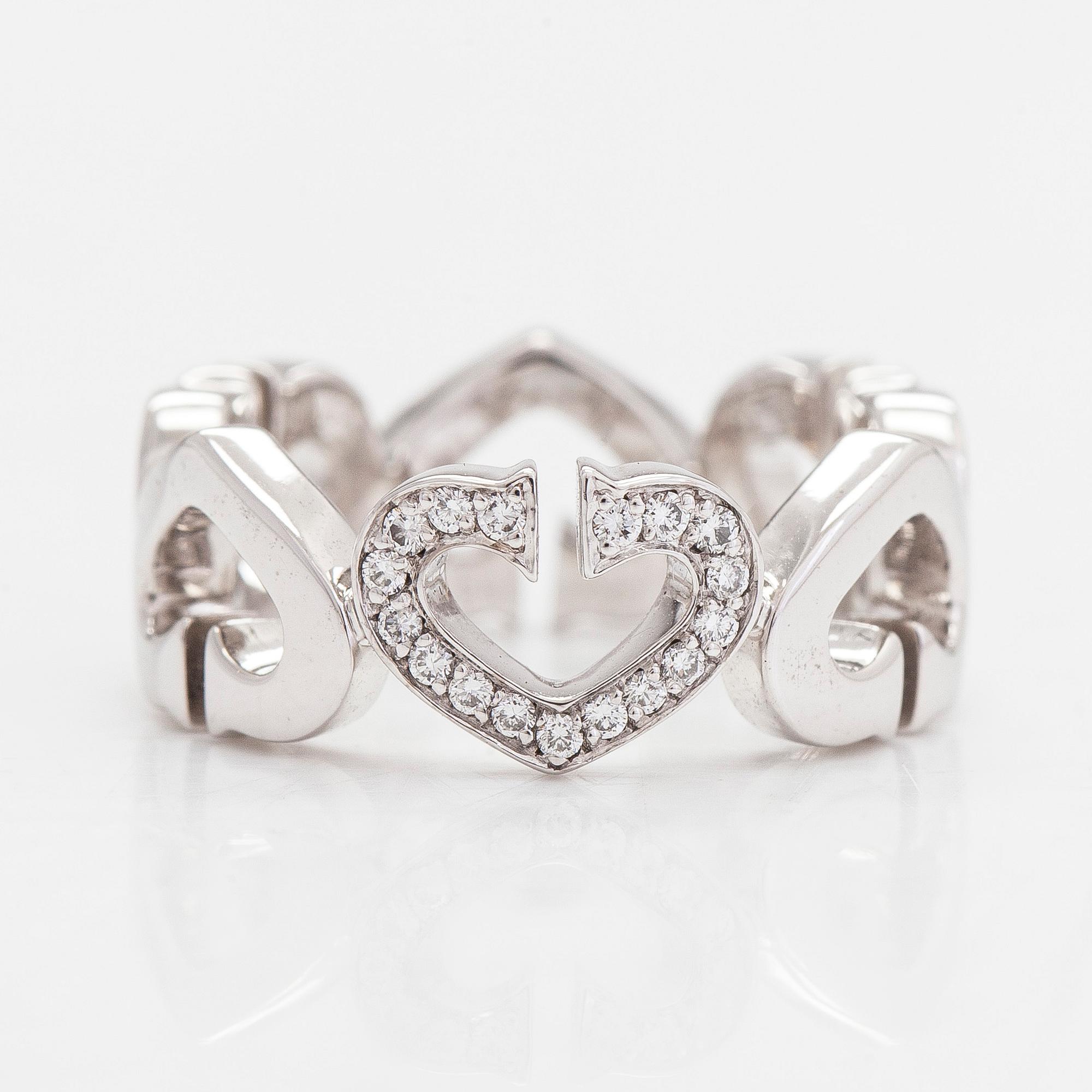 Cartier, ring, "C de Cartier", 18K vitguld och diamanter ca 0.10 ct totalt.